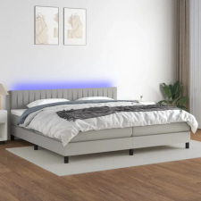 vidaXL világosszürke szövet rugós és LED-es ágy matraccal 200x200 cm ágy és ágykellék