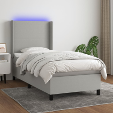 vidaXL világosszürke szövet rugós és LED-es ágy matraccal 80 x 200 cm ágy és ágykellék
