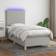 vidaXL világosszürke szövet rugós és LED-es ágy matraccal 80 x 200 cm ágy és ágykellék
