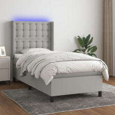vidaXL világosszürke szövet rugós és LED-es ágy matraccal 80 x 200 cm ágy és ágykellék