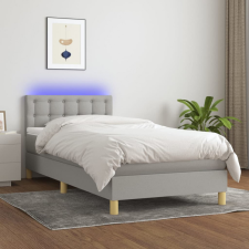 vidaXL Világosszürke szövet rugós és LED-es ágy matraccal 90x190 cm ágy és ágykellék