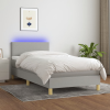 vidaXL világosszürke szövet rugós és LED-es ágy matraccal 90x200 cm