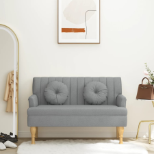 vidaXL világosszürke szövetpad párnákkal 113x64,5x75,5 cm bútor