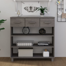 vidaXL világosszürke tömör fenyőfa konzolasztal 90 x 35 x 90 cm bútor