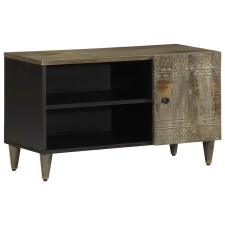 vidaXL világosszürke tömör mangófa TV-szekrény 80x31,5x46 cm bútor