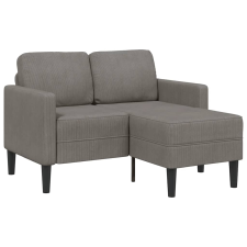 vidaXL világosszürke vászon 2 üléses kanapé L-alakú kanapéval 125 cm (4107076) bútor