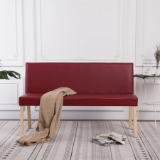 vidaXL vörösbor színű műbőr pad 139,5 cm bútor