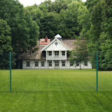 vidaXL zöld acél drótkerítés tartóoszlopokkal 25 x 0,75 m (144604) kerti bútor