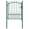 vidaXL Zöld acél kerítéskapu cövekekkel 100 x 125 cm