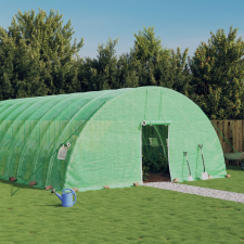vidaXL zöld acélvázas melegház 96 m² 16 x 6 x 2,85 m kerti tárolás