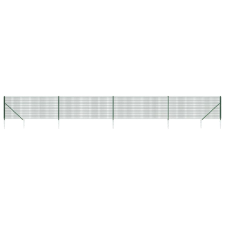 vidaXL zöld dróthálós kerítés cövekekkel 0,8x10 m (154096) kerti bútor