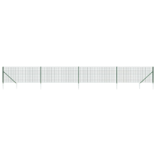 vidaXL zöld dróthálós kerítés cövekekkel 0,8x10 m (154112) építőanyag