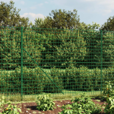 vidaXL zöld dróthálós kerítés cövekekkel 2,2x25 m kerti bútor