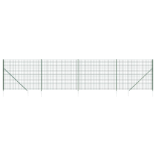 vidaXL zöld dróthálós kerítés cövekekkel 2x10 m (154134) kerti bútor