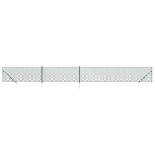 vidaXL zöld drótkerítés cövekekkel 1,1 x 10 m (153922) építőanyag