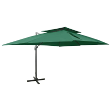 vidaXL zöld dupla tetejű konzolos napernyő 400 x 300 cm kerti bútor