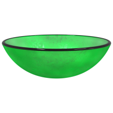 vidaXL zöld edzett üveg mosdókagyló 42 x 14 cm (345264) szaniter