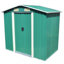 vidaXL Zöld fém kerti fészer 204 x 132 x 186 cm kerti tárolás