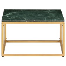 vidaXL zöld márvány textúrájú valódi kő dohányzóasztal 60 x 60 x 35 cm (286440) bútor