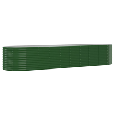 vidaXL zöld porszórt acél kerti magaságyás 396x100x68 cm (319073) kerti tárolás