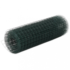vidaXL Zöld PVC-bevonatú acél csirkeháló drótkerítés 10 x 0,5 m kerti bútor
