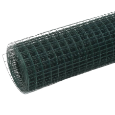 vidaXL zöld PVC-bevonatú acél csirkeháló drótkerítés 25 x 1,5 m (143635) kerti bútor