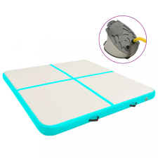 vidaXL Zöld PVC felfújható tornamatrac pumpával 200 x 200 x 10 cm jóga felszerelés
