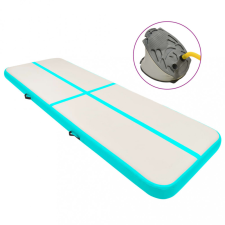 vidaXL Zöld PVC felfújható tornamatrac pumpával 400 x 100 x 15 cm jóga felszerelés
