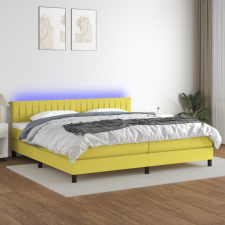vidaXL zöld szövet rugós és LED-es ágy matraccal 200 x 200 cm ágy és ágykellék