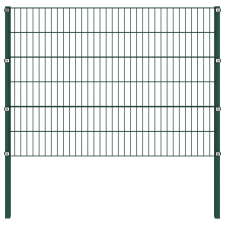 vidaXL zöld vas kerítéspanel oszlopokkal 11,9 x 1,2 m  (278667) építőanyag