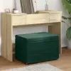 vidaXL Zsámoly Sötétzöld 61 x 41 x 40 cm Bársony és Műanyag Fa