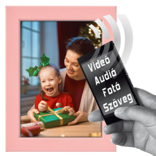  Videóvetítő Falikép a Te fotóddal, videót, zenét, linket küld mobilra, pink grafika, keretezett kép