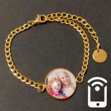  Videóvetítő karkötő, videót, zenét, linket nyit meg okostelefonon - kubai láncból, arany karkötő