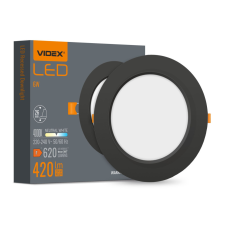 Videx LED panel süllyesztett lámpatest 6W 620lm 4000K semleges fekete Videx világítás