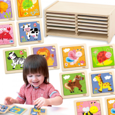 Viga 12 db-os puzzle készlet állványban puzzle, kirakós