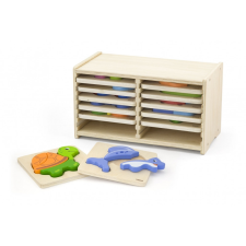 Viga fa 12 db-os puzzlekészlet állvánnyal puzzle, kirakós