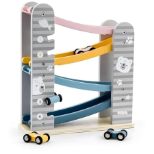 Viga Fa csúszda autókkal autópálya és játékautó