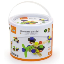 Viga fa építőkocka készlet vödörben 48 db barkácsolás, építés