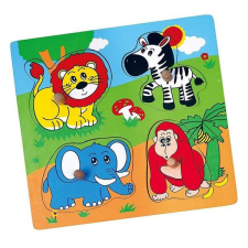 Viga Fa fogantyús formaberakó puzzle Viga Állatkert puzzle, kirakós