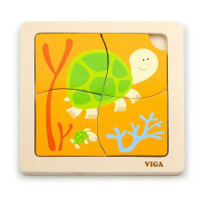 Viga Fa képes kirakó puzzle Viga 4 db teknősbéka puzzle, kirakós