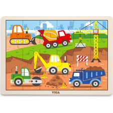 Viga Munkagépek - 24 db-os Fa Puzzle (3310) puzzle, kirakós