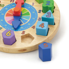 Viga Toys Fa Óra Puzzle kreatív és készségfejlesztő