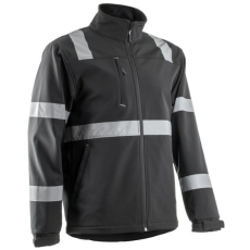  VIGILE FEKETE SOFTSHELL DZSEKI FÉNYVISSZAVERŐ CSÍKKAL_3XL