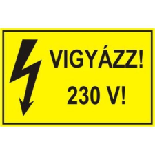  Vigyázz! 230V! - öntapadó, 150*100mm információs tábla, állvány