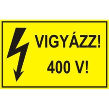  Vigyázz! 400 V! - műanyag, 90*60mm információs tábla, állvány