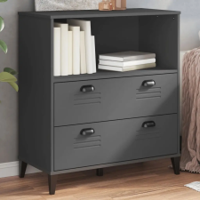  VIKEN antracitszürke szerelt fa könyvszekrény 80 x 40 x 90 cm bútor