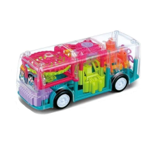  Világító és zenélő játék autóbusz átlátszó műanyagból (BBJ) autópálya és játékautó