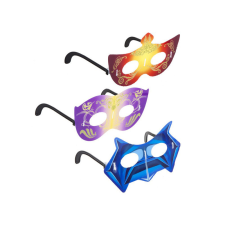  Világítós szemüveg és arc maszk, 3 féle jelmez