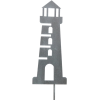  Világítótorony földbe szúrható dísz fém 117 cm x 12,5 cm x 30 cm szürke