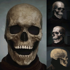 Világos koponya maszk mozgatható állkapoccsal Halloween jelmez kiegészítő jelmez